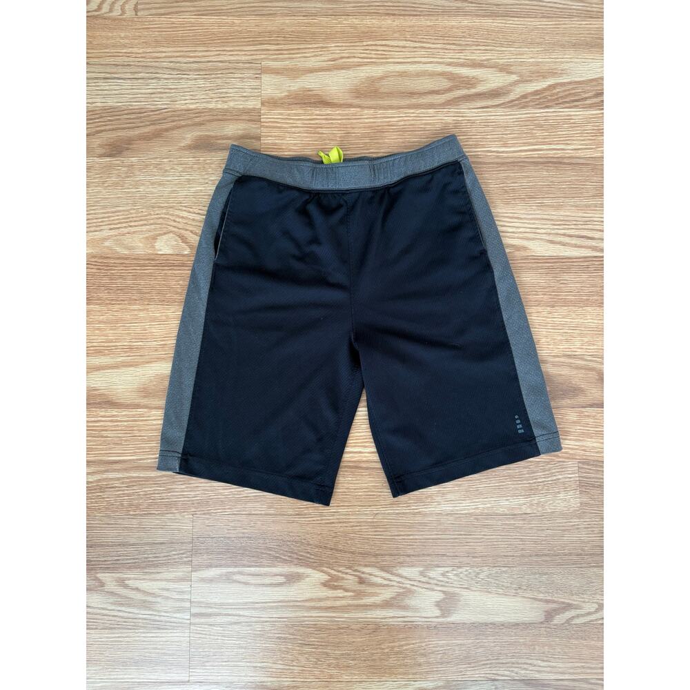 Lands End Boys Athletic Shorts Sz M 10/12 Black and Grey